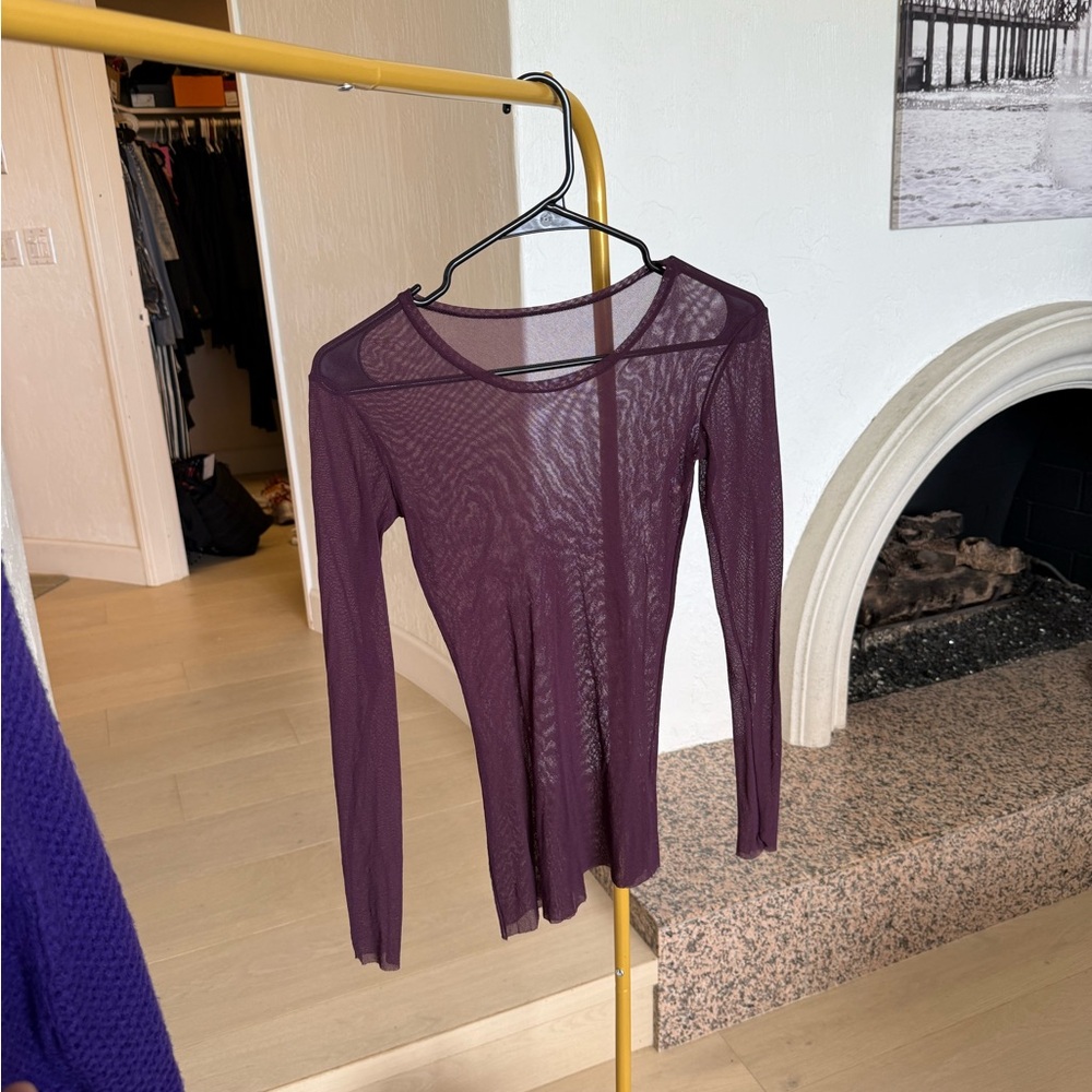 Burgandy/Purple Sheer Women's Top